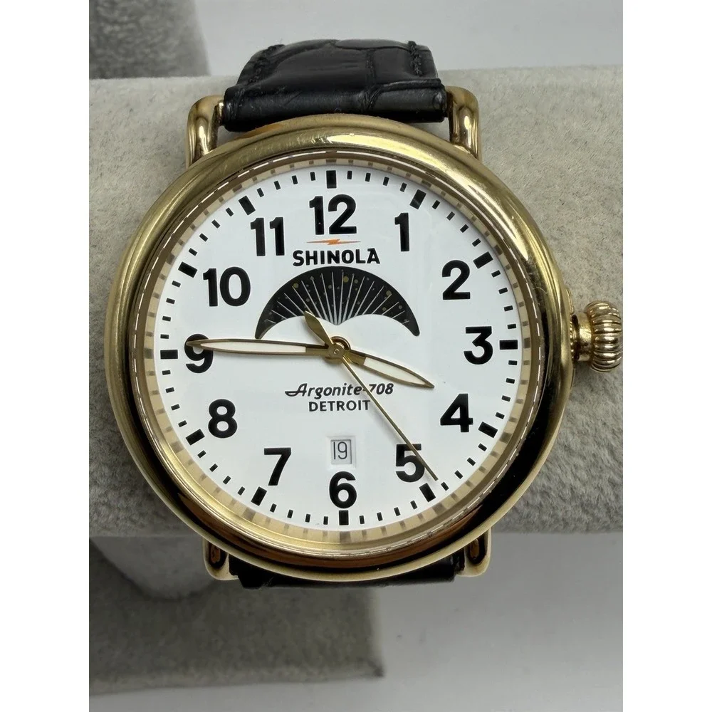 Read Description Shinola Moon Phase Runwell New Battery Mens 41MM 7.5
